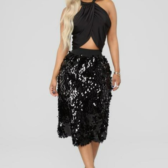Legend Sequins Skirt - Black Brand New NWT Small - Picture 3 of 3